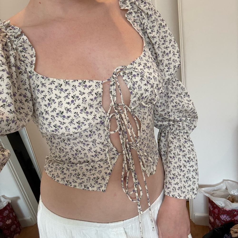 Floral Puff Sleeve Top